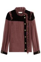 Philosophy Di Lorenzo Serafini Philosophy Di Lorenzo Serafini Printed Silk Chiffon Blouse With Velvet - Multicolor