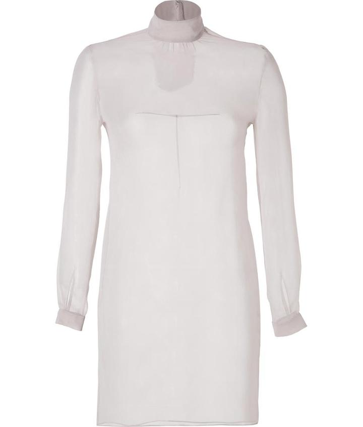 Marios Schwab Silk Georgette Tunic Top In Dove Grey
