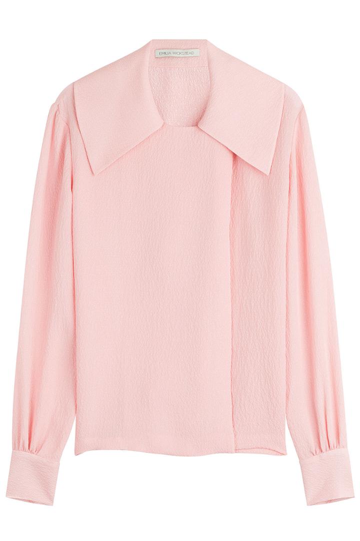 Emilia Wickstead Emilia Wickstead Silk Crepe Blouse With Oversized Collar - Rose