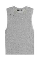 The Kooples The Kooples Distressed Jersey Tank With Linen - Grey