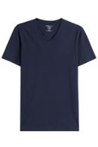 Majestic Majestic Cotton T-shirt With V-neckline - Blue