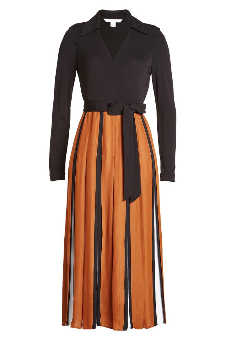 Diane Von Furstenberg Diane Von Furstenberg Maxi Dress With Printed Skirt - Black