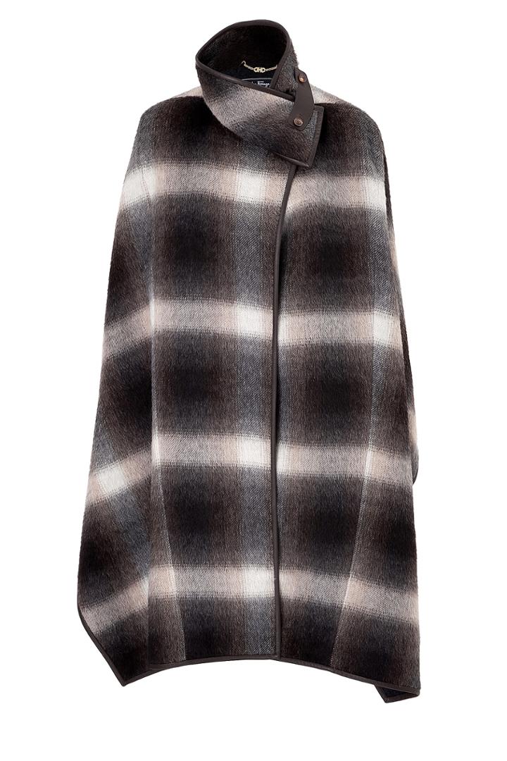 Salvatore Ferragamo Salvatore Ferragamo Alpaca Checked Poncho - Multicolor