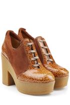 See By Chloé See By Chloé Leather And Suede Platform Clogs - Camel