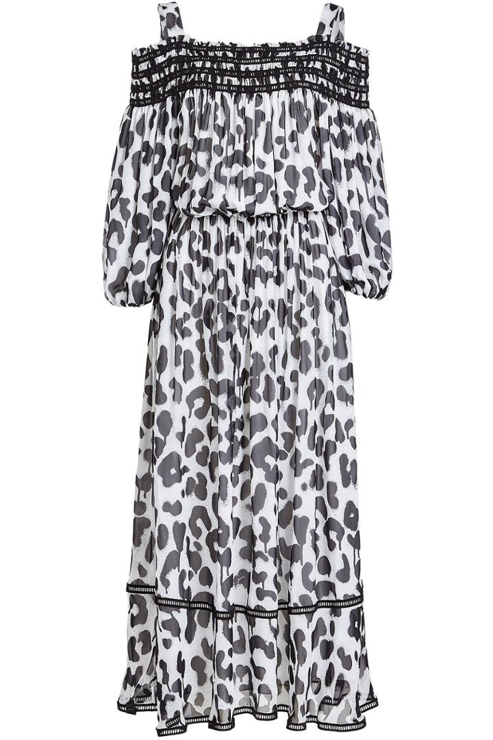 Boutique Moschino Boutique Moschino Leopard Print Off-the-shoulder Maxi Dress