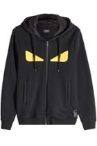 Fendi Fendi Hoodie In Wool And Cotton With Leather Eyes