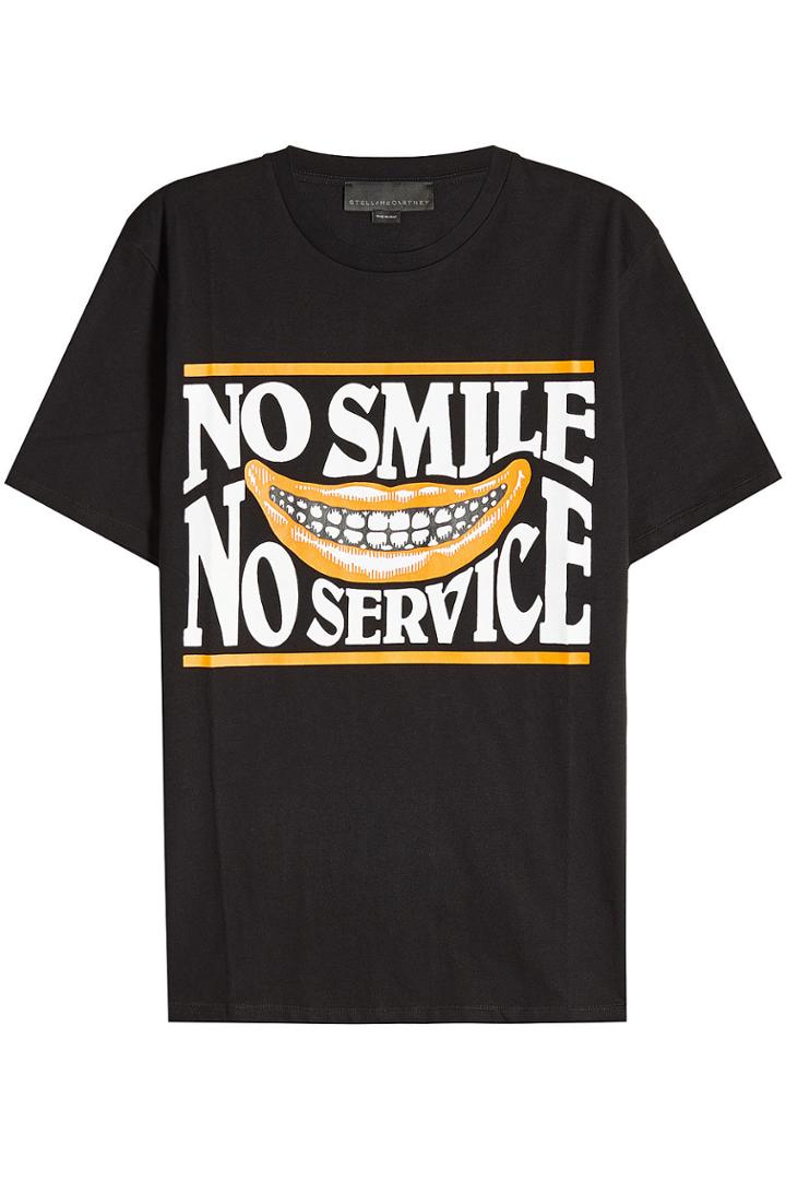 Stella Mccartney Stella Mccartney No Smile, No Service Cotton T-shirt