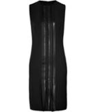 Ralph Lauren Collection Silk Cady Dress With Leather Trim