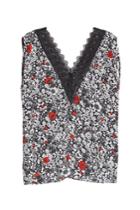 Zadig & Voltaire Zadig & Voltaire Printed Silk Tank With Lace Trim