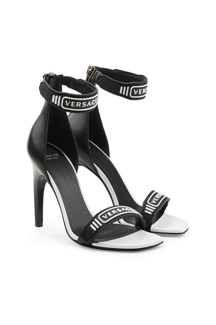 Versace Versace Stiletto Sandals With Leather And Rubber