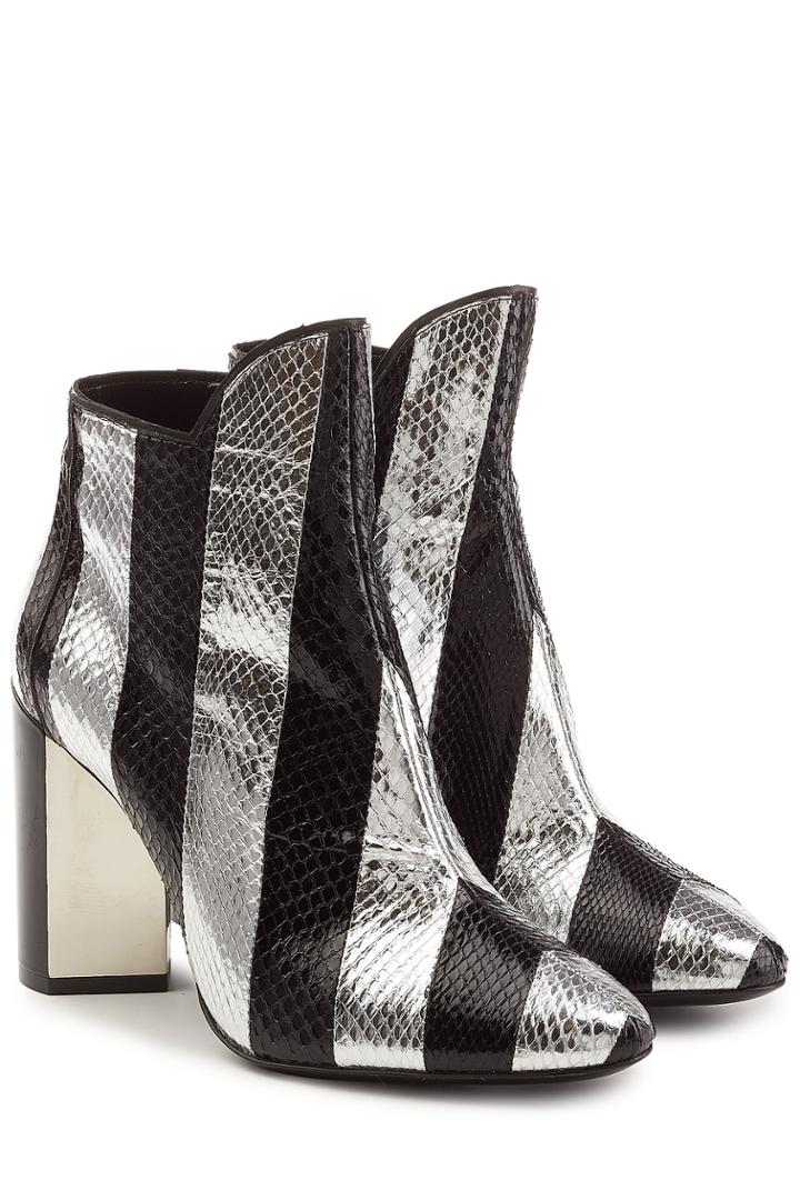 Pierre Hardy Pierre Hardy Leather Ankle Boots With Snakeskin - Multicolor