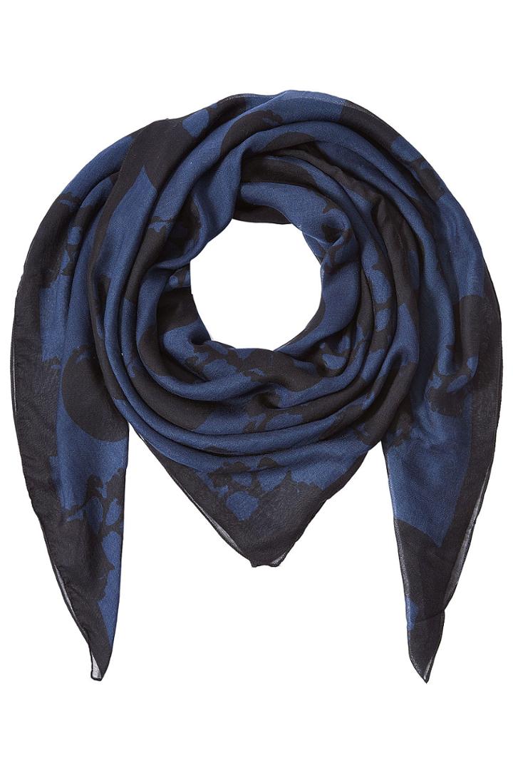 The Kooples The Kooples Printed Scarf With Silk - Blue