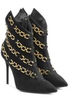 Giuseppe Zanotti Giuseppe Zanotti Chain Embellished Suede Ankle Boots - Black
