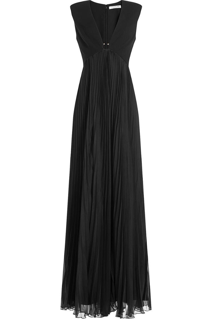 Halston Heritage Halston Heritage Gown With Pleated Skirt And Embellishment - Black