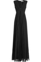 Halston Heritage Halston Heritage Gown With Pleated Skirt And Embellishment - Black