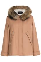 Tara Jarmon Tara Jarmon Wool Blend Jacket With Fur Trimmed Hood - None