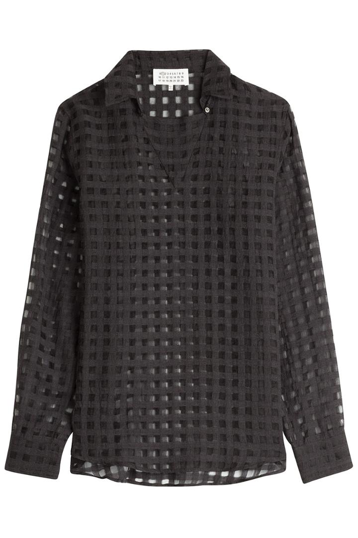 Maison Margiela Maison Margiela Wool-silk Sheer Blouse