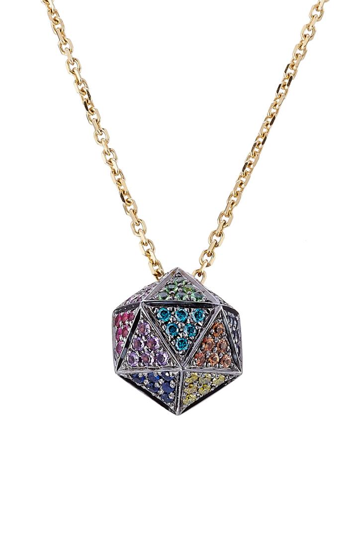 Noor Fares Noor Fares 18kt Icosagon Pendant Necklace With Diamonds - Multicolor