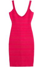 Herv L Ger Bandage Dress With Stitched Detail