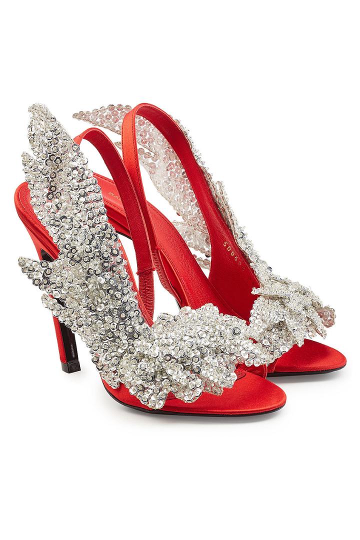 Balenciaga Balenciaga Embellished Satin Sandals