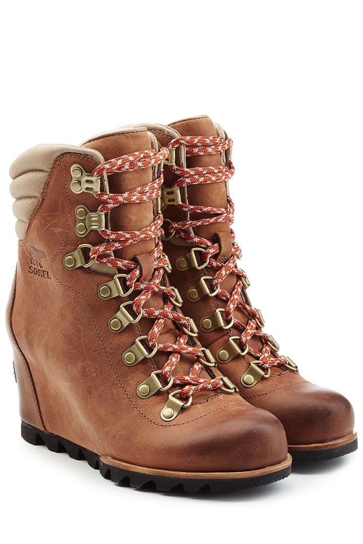 Sorel Sorel Suede Wedge Ankle Boots - Brown