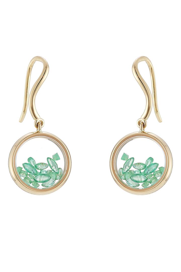 Aur Lie Bidermann Fine Jewelry Aur Lie Bidermann Fine Jewelry 18kt Yellow Gold Chivor Earrings With Emeralds