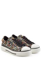 Valentino Valentino Stud Embellished Printed Leather Sneakers