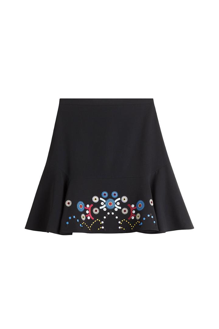 Peter Pilotto Peter Pilotto Flared Skirt With Embroidery - Black