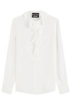 Boutique Moschino Boutique Moschino Ruffled Blouse With Silk - White
