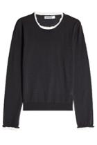 Jil Sander Jil Sander Fleece Wool Pullover With Contrast Trim - Black