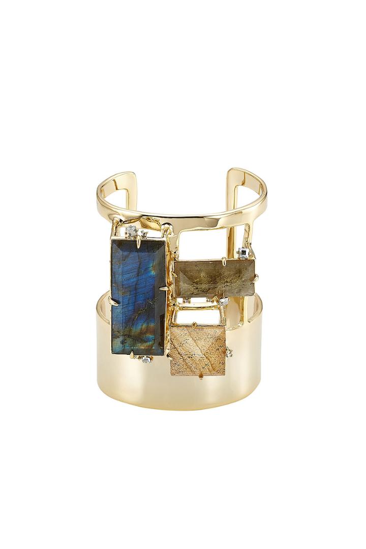 Alexis Bittar Alexis Bittar Embellished Gold-plated Cuff Bracelet