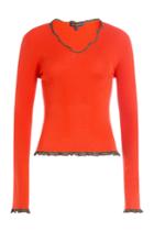 Etro Etro Wool Top With Ruffled Trim - Orange