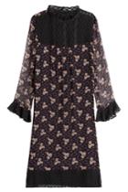 Anna Sui Anna Sui Printed Silk Dress With Lace