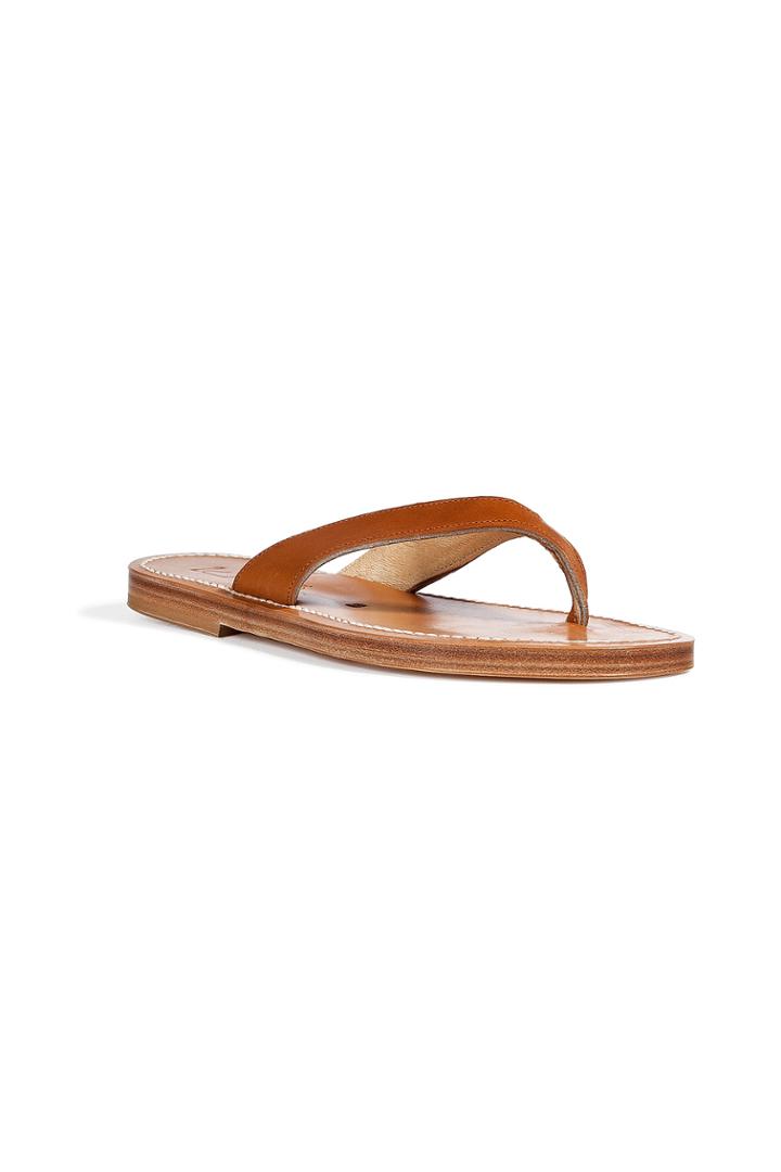 K.jacques K.jacques Leather Thong Sandals - Brown
