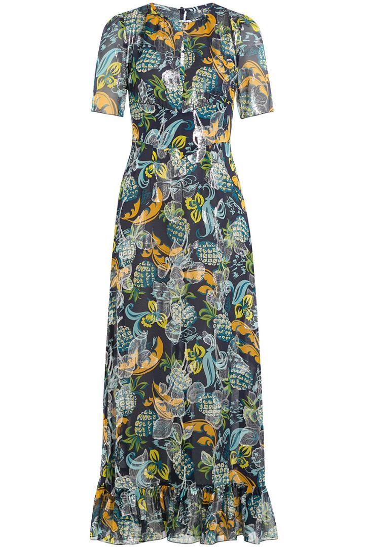 Anna Sui Anna Sui Printed Dress With Lamé Detail