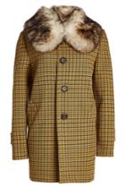 Marc Jacobs Marc Jacobs Printed Coat With Fur Collar