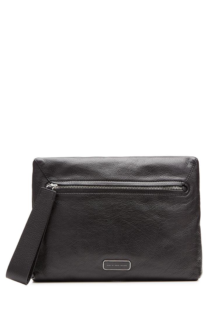 Marc By Marc Jacobs Marc By Marc Jacobs Shifter Leather Clutch - Black