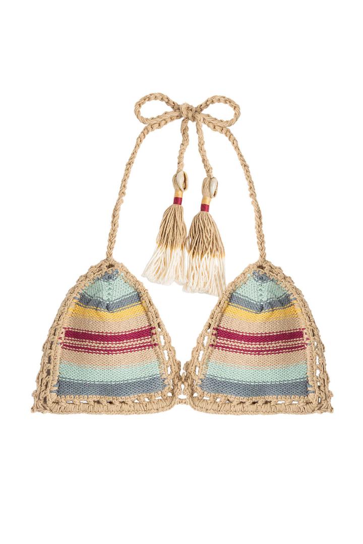 She Made Me She Made Me Dhari Cheeky Bikini Top - Beige