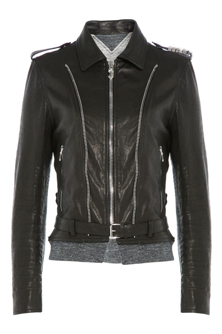 Golden Goose Golden Goose Leather Jacket With Jersey - Black