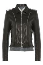 Golden Goose Golden Goose Leather Jacket With Jersey - Black
