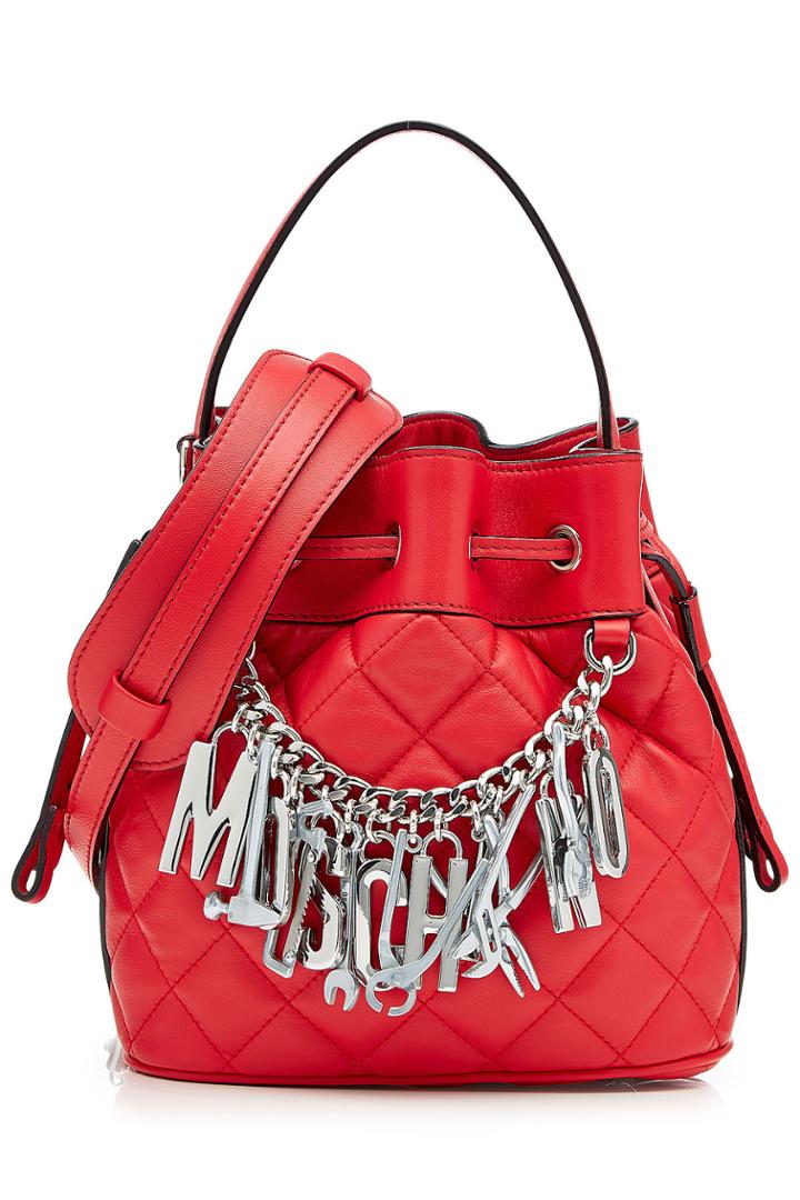 Moschino Moschino Leather Bucket Bag - Red