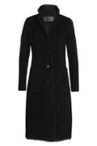 Donna Karan Donna Karan Cashmere Coat With Silk Chiffon Hem - Black