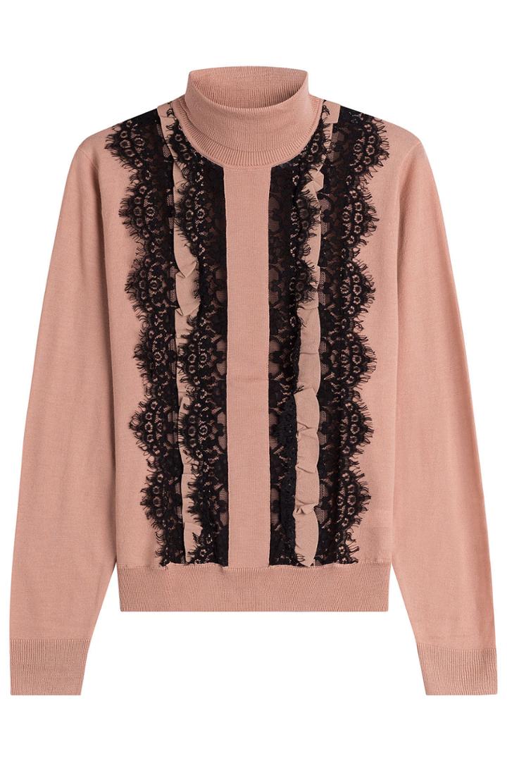 Paule Ka Paule Ka Turtleneck With Lace Trim