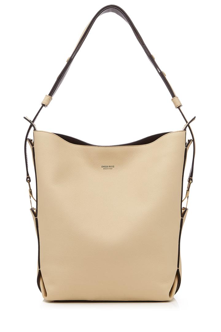 Emilio Pucci Emilio Pucci Small Kasia Leather Bucket Bag - Beige