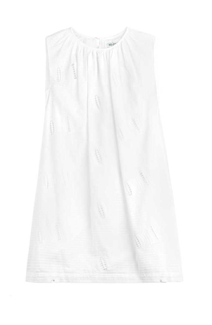 Kenzo Oui Non Embroidered Cotton Dress