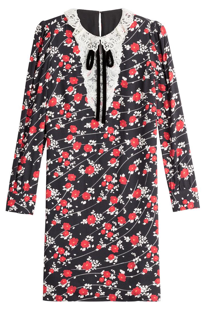 The Kooples The Kooples Printed Dress With Lace Collar