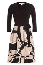 Diane Von Furstenberg Diane Von Furstenberg Wool-silk Dress With Contrast Skirt - Black