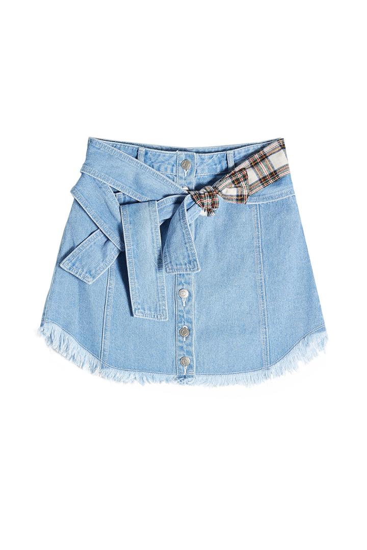 Sjyp Sjyp Denim Skirt With Printed Detail