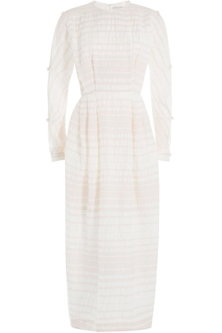Emilia Wickstead Emilia Wickstead Knitted Midi Dress With Cut-out Sleeves - Camel