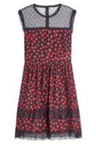 R.e.d. Valentino R.e.d. Valentino Printed Silk Dress With Lace